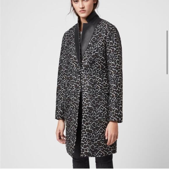 NWT All Saints Leni Leo Animal Print Coat - Picture 5 of 9